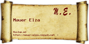Mauer Elza névjegykártya